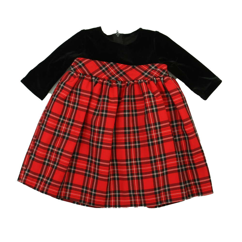 Melody Kids Girls Black | Red Plaid Dress size: *12-18 Months